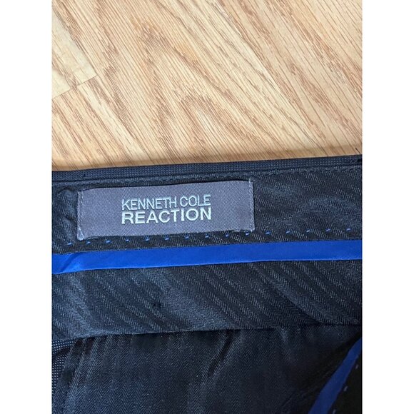 Kenneth Cole Reaction Mens Dress Pants 40x30 Black Polyester & Rayon - Picture 2 of 4